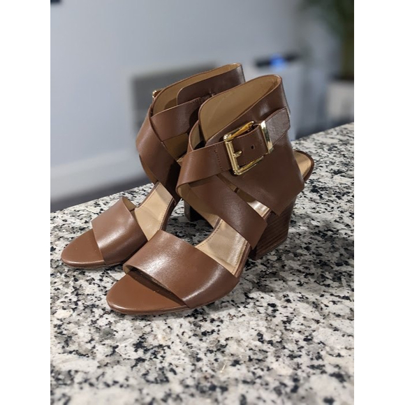 Michael Kors Brown Leather Heels 7M - Picture 3 of 8
